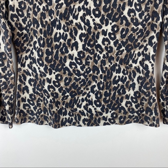 St. John Leopard/Cheetah Print Boatneck Tee Sz P - Picture 11 of 15